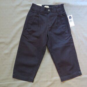 GAP Kids Easy Fit Navy Blue Pants, Regular Fit, Straight Leg, Pleated Size 3 NWT